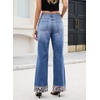 image:imageDokotoo Womens Wide Leg Leopard Jeans 2026 High Waisted Stretch Denim Pants  2026 Fall Winter OutfitsHigh WaistedButtonWith PocketsWork Office WearLoose FitBaggy JeansComfortCasual TrendyDusk Blue