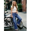 image:imageDokotoo Womens Wide Leg Leopard Jeans 2026 High Waisted Stretch Denim Pants  2026 Fall Winter OutfitsHigh WaistedButtonWith PocketsWork Office WearLoose FitBaggy JeansComfortCasual TrendySail Blue