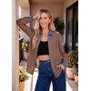image:imageDokotoo Button Down Shirts for Women Long Sleeve Denim Patchwork Tops  Fashion Collared Shirt Long Sleeve Denim Patchwork Color Block Office Work Top Fall Outfits Daily Casual 2026Brown