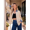 image:imageDokotoo Button Down Shirts for Women Long Sleeve Denim Patchwork Tops  Fashion Collared Shirt Long Sleeve Denim Patchwork Color Block Office Work Top Fall Outfits Daily Casual 2026Apricot