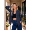 image:imageDokotoo Button Down Shirts for Women Long Sleeve Denim Patchwork Tops  Fashion Collared Shirt Long Sleeve Denim Patchwork Color Block Office Work Top Fall Outfits Daily Casual 2026Navy Blue