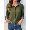 image:imageDokotoo Button Down Shirts for Women Long Sleeve Denim Patchwork Tops  Fashion Collared Shirt Long Sleeve Denim Patchwork Color Block Office Work Top Fall Outfits Daily Casual 2026Green