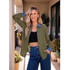 image:imageDokotoo Button Down Shirts for Women Long Sleeve Denim Patchwork Tops  Fashion Collared Shirt Long Sleeve Denim Patchwork Color Block Office Work Top Fall Outfits Daily Casual 2026Green
