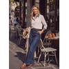 image:imageDokotoo Button Down Shirts for Women Long Sleeve Denim Patchwork Tops  Fashion Collared Shirt Long Sleeve Denim Patchwork Color Block Office Work Top Fall Outfits Daily Casual 2026White