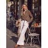 image:imageDokotoo Button Down Shirts for Women Long Sleeve Denim Patchwork Tops  Fashion Collared Shirt Long Sleeve Denim Patchwork Color Block Office Work Top Fall Outfits Daily Casual 2026Brown