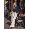 image:imageDokotoo Button Down Shirts for Women Long Sleeve Denim Patchwork Tops  Fashion Collared Shirt Long Sleeve Denim Patchwork Color Block Office Work Top Fall Outfits Daily Casual 2026Navy Blue