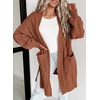 image:imageDokotoo Women Long Cardigan Open Front Knit Sweater 2026  Knit Cardigan SweatersSide Split with PocketsTrendy Fall Winter Twisted Knit OutfitsFall Fashion Daily amp OfficeRust