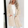 image:imageDokotoo Women Long Cardigan Open Front Knit Sweater 2026  Knit Cardigan SweatersSide Split with PocketsTrendy Fall Winter Twisted Knit OutfitsFall Fashion Daily amp OfficeBeige