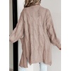 image:imageDokotoo Women Long Cardigan Open Front Knit Sweater 2026  Knit Cardigan SweatersSide Split with PocketsTrendy Fall Winter Twisted Knit OutfitsFall Fashion Daily amp OfficeApricot