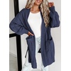 image:imageDokotoo Women Long Cardigan Open Front Knit Sweater 2026  Knit Cardigan SweatersSide Split with PocketsTrendy Fall Winter Twisted Knit OutfitsFall Fashion Daily amp OfficeNavy