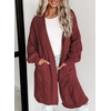 image:imageDokotoo Women Long Cardigan Open Front Knit Sweater 2026  Knit Cardigan SweatersSide Split with PocketsTrendy Fall Winter Twisted Knit OutfitsFall Fashion Daily amp OfficeBurgundy