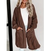 image:imageDokotoo Women Long Cardigan Open Front Knit Sweater 2026  Knit Cardigan SweatersSide Split with PocketsTrendy Fall Winter Twisted Knit OutfitsFall Fashion Daily amp OfficeCoffee