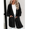 image:imageDokotoo Women Long Cardigan Open Front Knit Sweater 2026  Knit Cardigan SweatersSide Split with PocketsTrendy Fall Winter Twisted Knit OutfitsFall Fashion Daily amp OfficeBlack