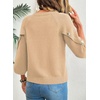 image:imageDokotoo Womens Sweaters Oversized 34 Button Sleeve Crewneck Casual Lightweight Knit Solid Pullover Sweater TopsKhaki