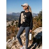 image:imageDokotoo Womens Sweatshirt Casual Floral Long Sleeve Crewneck Lightweight Soft Sweatshirts Loose Pullover TopsBlack