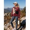 image:imageDokotoo Womens Sweatshirt Casual Floral Long Sleeve Crewneck Lightweight Soft Sweatshirts Loose Pullover TopsBurgundy
