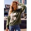 image:imageDokotoo Womens Sweatshirt Casual Floral Long Sleeve Crewneck Lightweight Soft Sweatshirts Loose Pullover TopsGreen