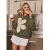 image:imageDokotoo Womens Sweatshirt Casual Floral Long Sleeve Crewneck Lightweight Soft Sweatshirts Loose Pullover TopsGreen