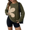 image:imageDokotoo Womens Sweatshirt Casual Floral Long Sleeve Crewneck Lightweight Soft Sweatshirts Loose Pullover TopsGreen