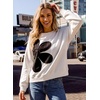 image:imageDokotoo Womens Sweatshirt Casual Floral Long Sleeve Crewneck Lightweight Soft Sweatshirts Loose Pullover TopsWhite