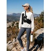 image:imageDokotoo Womens Sweatshirt Casual Floral Long Sleeve Crewneck Lightweight Soft Sweatshirts Loose Pullover TopsWhite