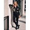 image:imageDokotoo Womens Tops Polka Dot Long Sleeve Button Down V Neck Shirts  Fall Outfits 2026 Long Sleeve Polka Dot Button Up Collared Shirts Business Casual Fashion ClothingFloral Black