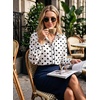 image:imageDokotoo Womens Tops Polka Dot Long Sleeve Button Down V Neck Shirts  Fall Outfits 2026 Long Sleeve Polka Dot Button Up Collared Shirts Business Casual Fashion ClothingWhite