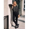 image:imageDokotoo Womens Tops Polka Dot Long Sleeve Button Down V Neck Shirts  Fall Outfits 2026 Long Sleeve Polka Dot Button Up Collared Shirts Business Casual Fashion ClothingBlack