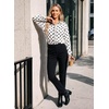image:imageDokotoo Womens Tops Polka Dot Long Sleeve Button Down V Neck Shirts  Fall Outfits 2026 Long Sleeve Polka Dot Button Up Collared Shirts Business Casual Fashion ClothingWhite