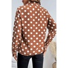 image:imageDokotoo Womens Tops Polka Dot Long Sleeve Button Down V Neck Shirts  Fall Outfits 2026 Long Sleeve Polka Dot Button Up Collared Shirts Business Casual Fashion ClothingBrown