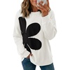 image:imageDokotoo Womens Sweatshirt Casual Floral Long Sleeve Crewneck Lightweight Soft Sweatshirts Loose Pullover TopsWhite