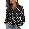 image:imageDokotoo Womens Tops Polka Dot Long Sleeve Button Down V Neck Shirts  Fall Outfits 2026 Long Sleeve Polka Dot Button Up Collared Shirts Business Casual Fashion ClothingBlack