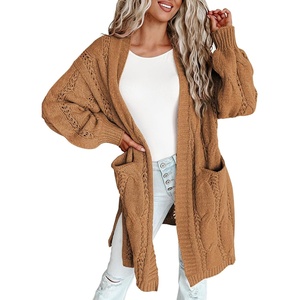 image:imageDokotoo Women Long Cardigan Open Front Knit Sweater 2026  Knit Cardigan SweatersSide Split with PocketsTrendy Fall Winter Twisted Knit OutfitsFall Fashion Daily amp OfficeKhaki