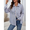 image:imageDokotoo Jackets for Women Fashion Long Sleeve Striped Shacket Tops OutfitsBlue