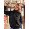 image:imageDokotoo Womens Faux Suede Bomber Jacket Cropped Long Sleeve Cropped CoatBlack