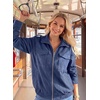 image:imageDokotoo Womens Faux Suede Bomber Jacket Cropped Long Sleeve Cropped CoatSail Blue