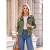image:imageDokotoo Womens Faux Suede Bomber Jacket Cropped Long Sleeve Cropped CoatVineyard Green