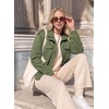 image:imageDokotoo Womens Faux Suede Bomber Jacket Cropped Long Sleeve Cropped CoatVineyard Green