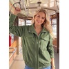 image:imageDokotoo Womens Faux Suede Bomber Jacket Cropped Long Sleeve Cropped CoatVineyard Green