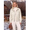image:imageDokotoo Womens Faux Suede Bomber Jacket Cropped Long Sleeve Cropped CoatWhite