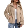 image:imageDokotoo Womens Full Zip Fleece Winter Jacket 2026 Fall Warm Outerwear CoatParchment