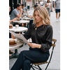 image:imageDokotoo Womens Shirts Long Sleeve Dressy Casual V Neck Satin TopBlack