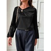 image:imageDokotoo Womens Shirts Long Sleeve Dressy Casual V Neck Satin TopBlack
