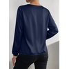 image:imageDokotoo Womens Shirts Long Sleeve Dressy Casual V Neck Satin TopBlue