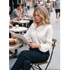 image:imageDokotoo Womens Shirts Long Sleeve Dressy Casual V Neck Satin TopWhite