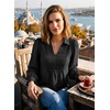 image:imageDokotoo Womens Shirts Long Sleeve V Neck Shirred Business Casual TopsBlack