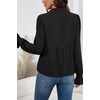 image:imageDokotoo Womens Shirts Long Sleeve V Neck Shirred Business Casual TopsBlack