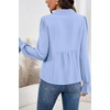 image:imageDokotoo Womens Shirts Long Sleeve V Neck Shirred Business Casual TopsBlue