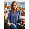 image:imageDokotoo Womens Shirts Long Sleeve V Neck Shirred Business Casual TopsNavy Blue