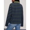 image:imageDokotoo Womens Tops 2026 V Neck Button Down Long Sleeve Striped Polo ShirtsBlue Stripe